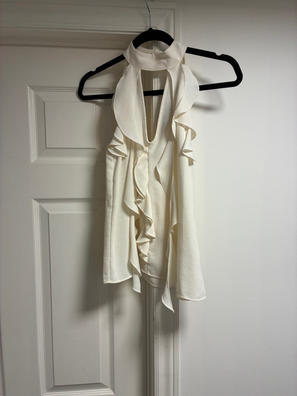Zara Women's Cream Ruffle Halter Neck Camisole